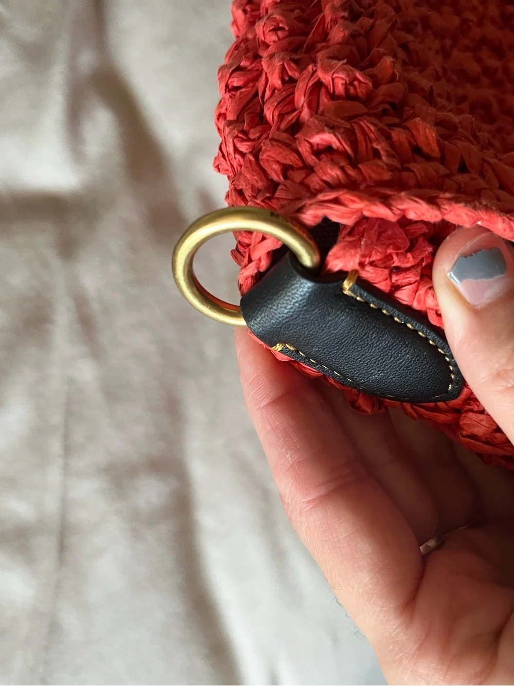 Coach crochet raffia bag